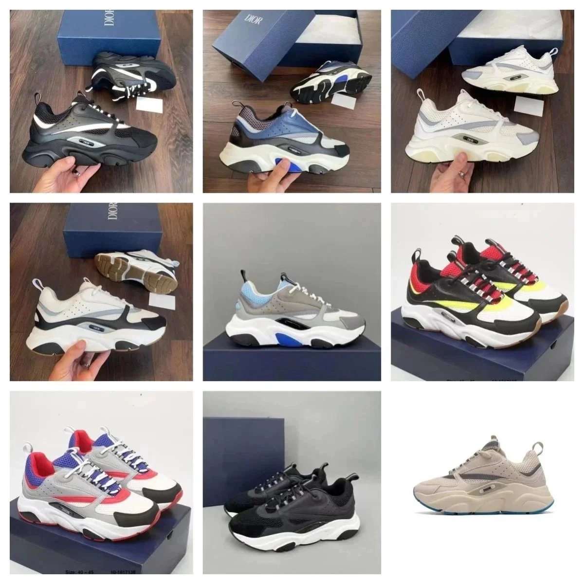 Dior Homme B24 reflective mesh  Leather Sneakers