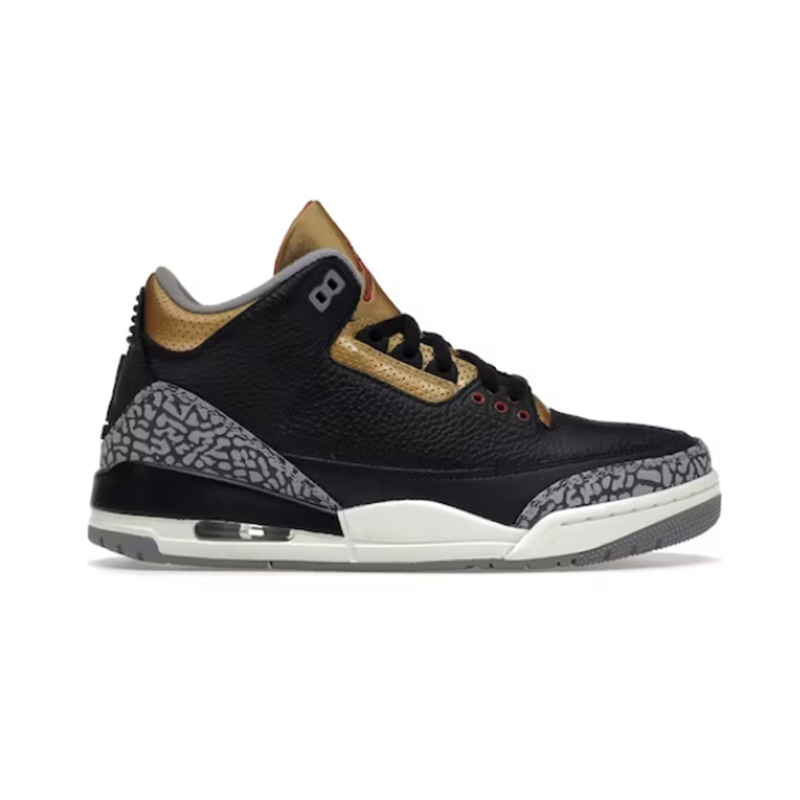 PB Nike Air Jordan  3 Retro Black Cement Gold Casual sneakers